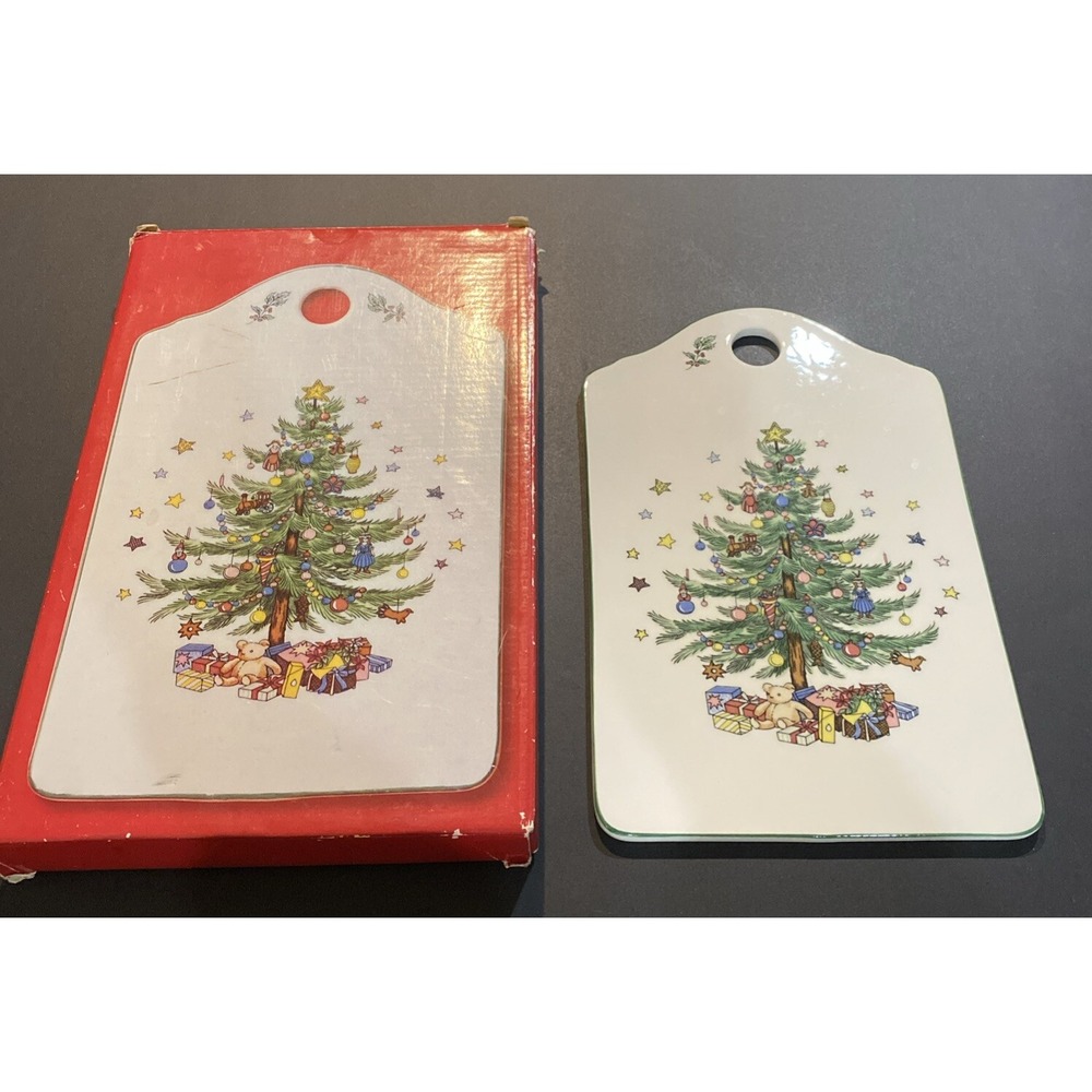 Vintage NIKKO Holiday Christmas Tree Porcelain Snack Cheese Board Decor UIB New